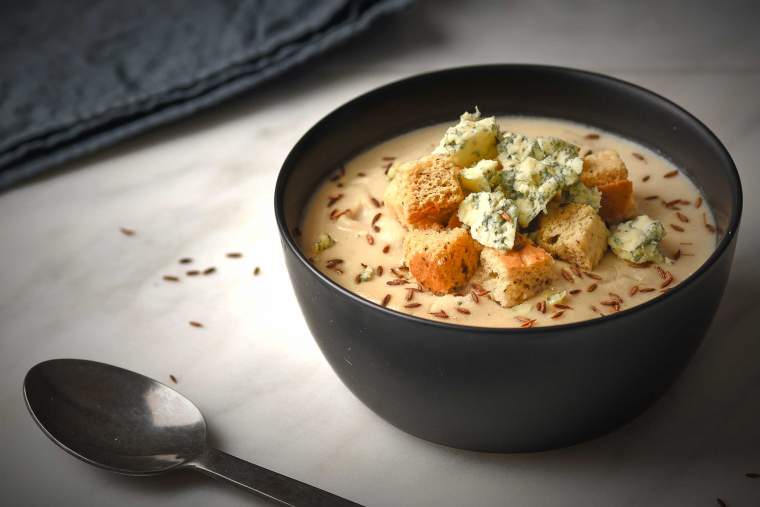 Cauliflower, celeriac & almond soup recipe