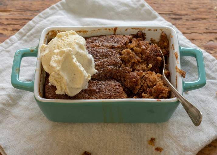 Self-saucing ginger & date pudding recipe
