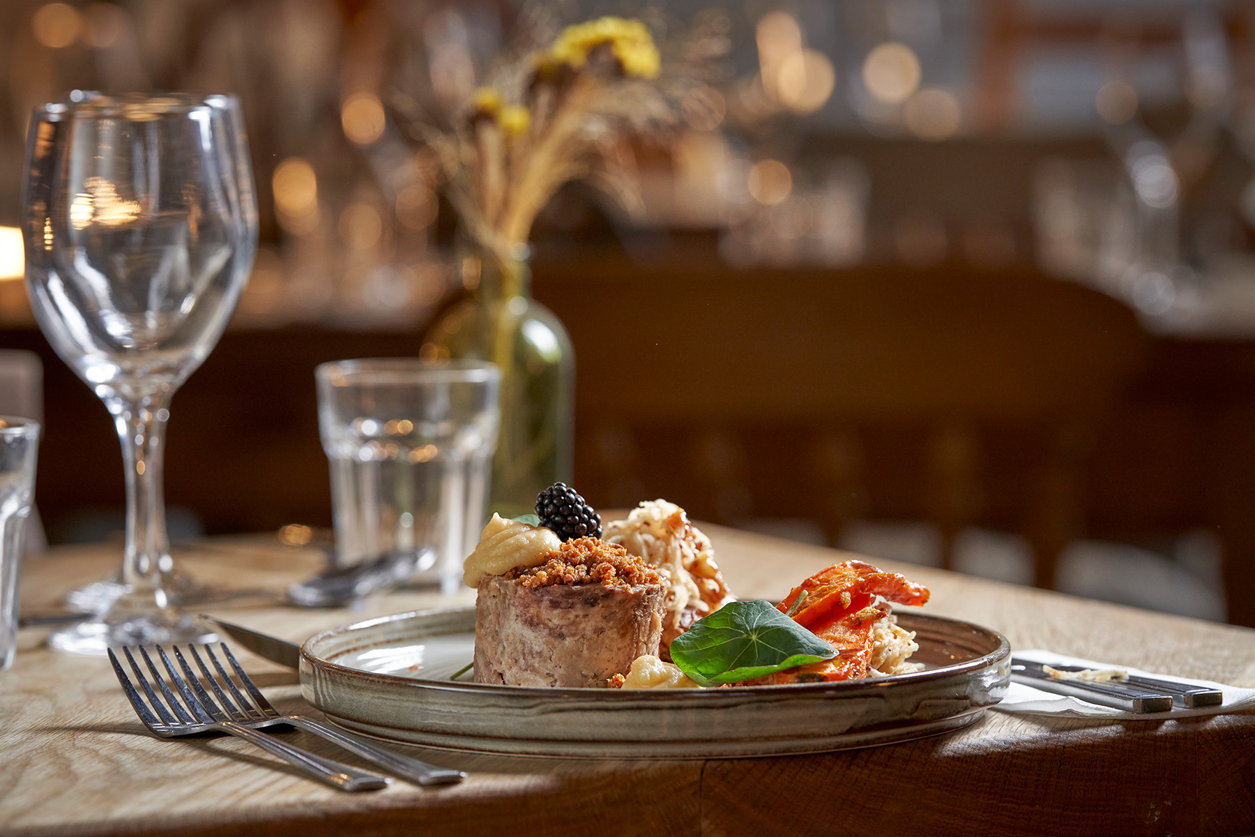 A dish served on the evening menu at Home Farm Café, Parke, Bovey Tracey