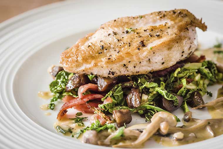 Chicken with a wild mushroom and tarragon sauce recipe