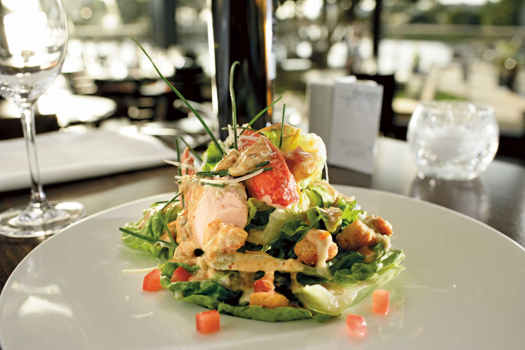 Food served at the Jetty restaurant at Salcombe Harbour Hotel