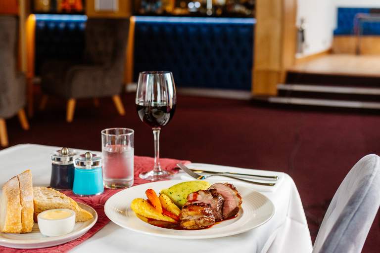 Table setting in the Brasserie at the Carlton Hotel, Ilfracombe