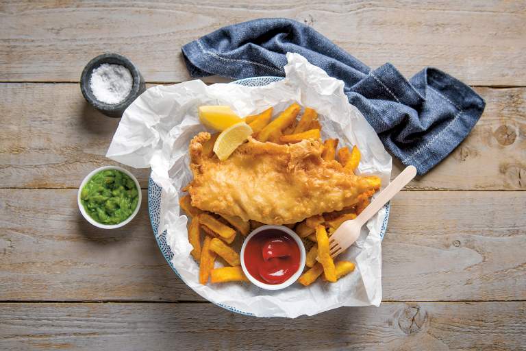 Fish and chips from Krispies in Devon