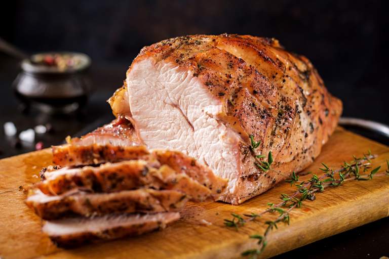 Roast turkey joint.