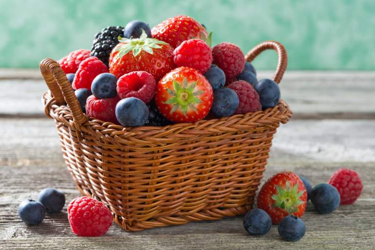 Basket of summer fruits