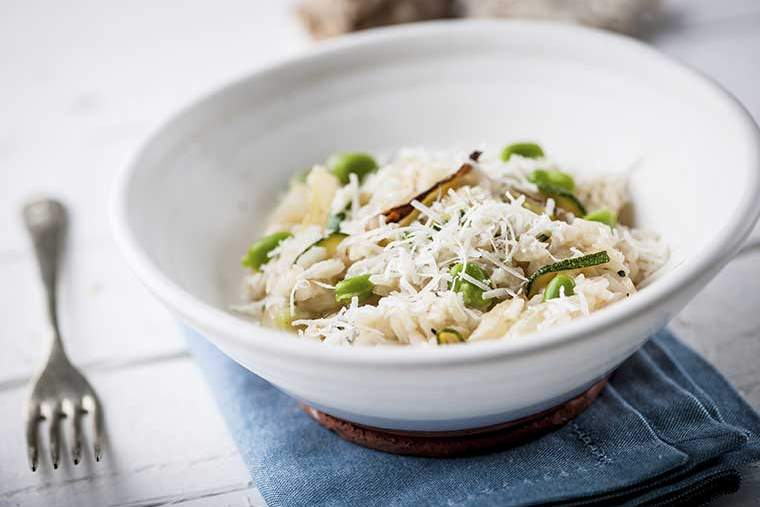 Risotto with fennel, courgette and broad beans recipe