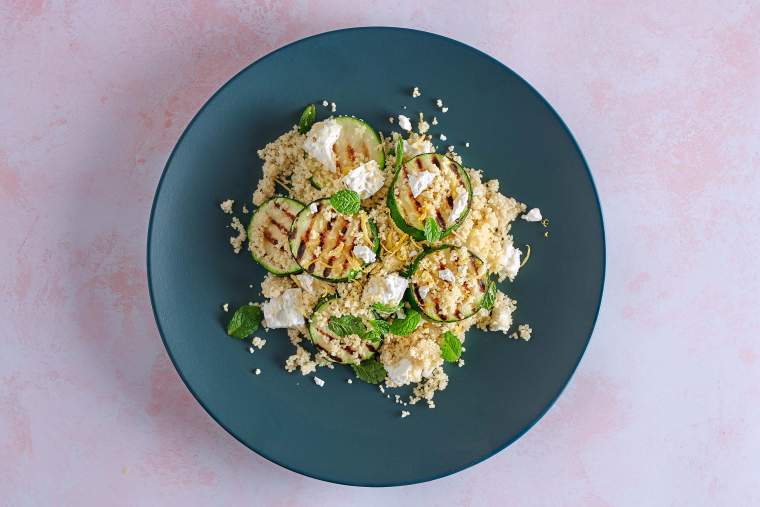 Couscous, courgette and mint jelly salad