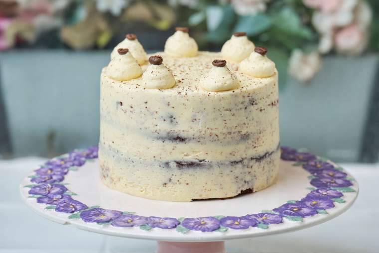 Vegan chocolate cake with coffee buttercream