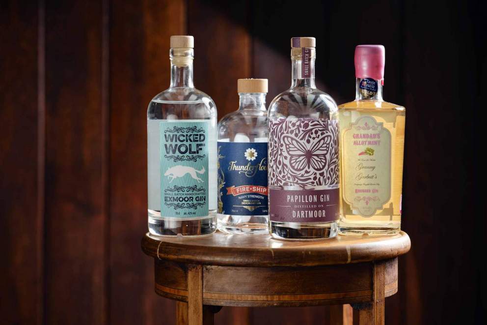 Wicked Wolf Gin, Thunderflower Gin, Papillion Gin and Exeter Gin