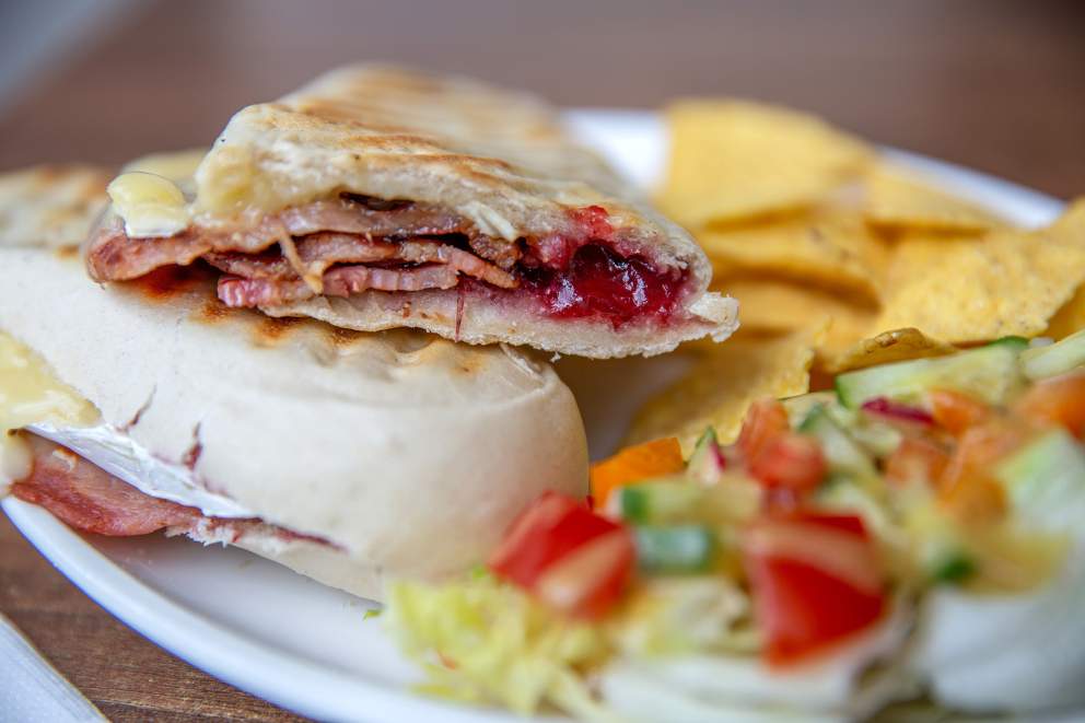 Bacon and brie panini. The Old Java Coffee House, Teignmouth