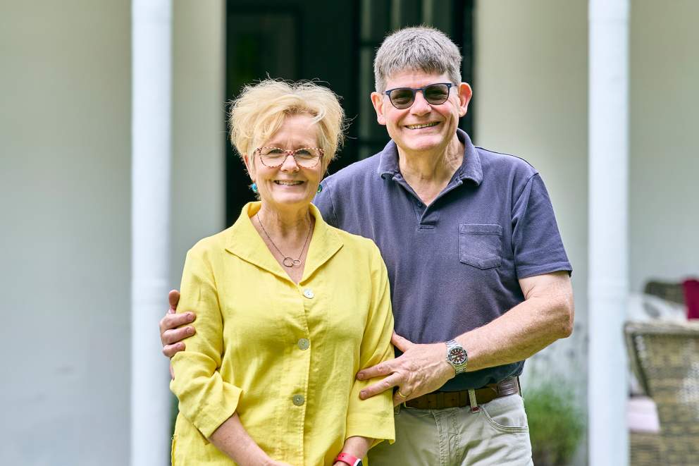 Linda Kitchen and Aidan Lang, owners of Harrabeer Country House