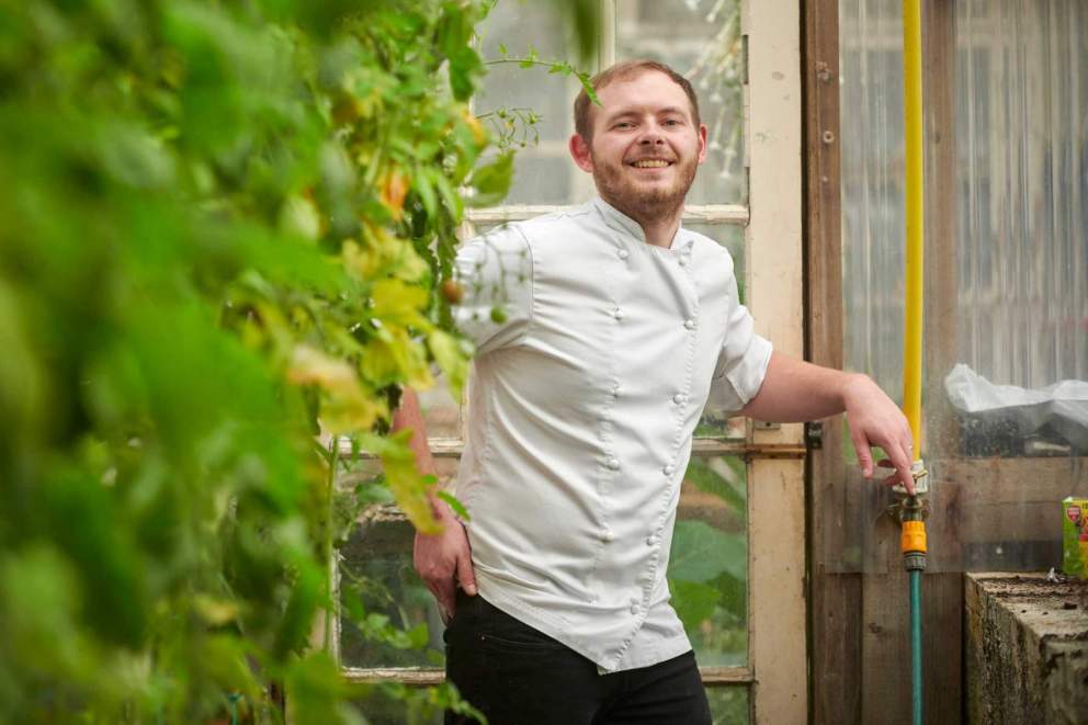 Tom Browning. Head Chef at Lewtrenchard Manor in Devon