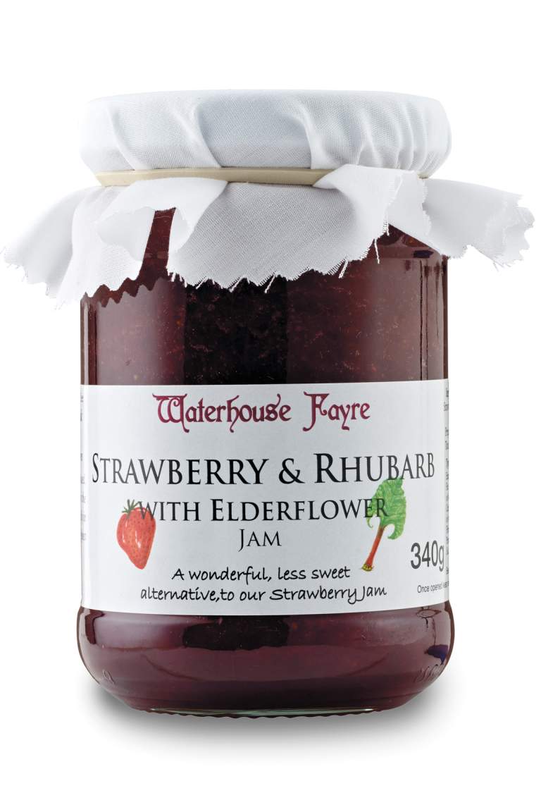 Strawberry and Rhubarb Jam with Elderflower from Waterhouse Fayre